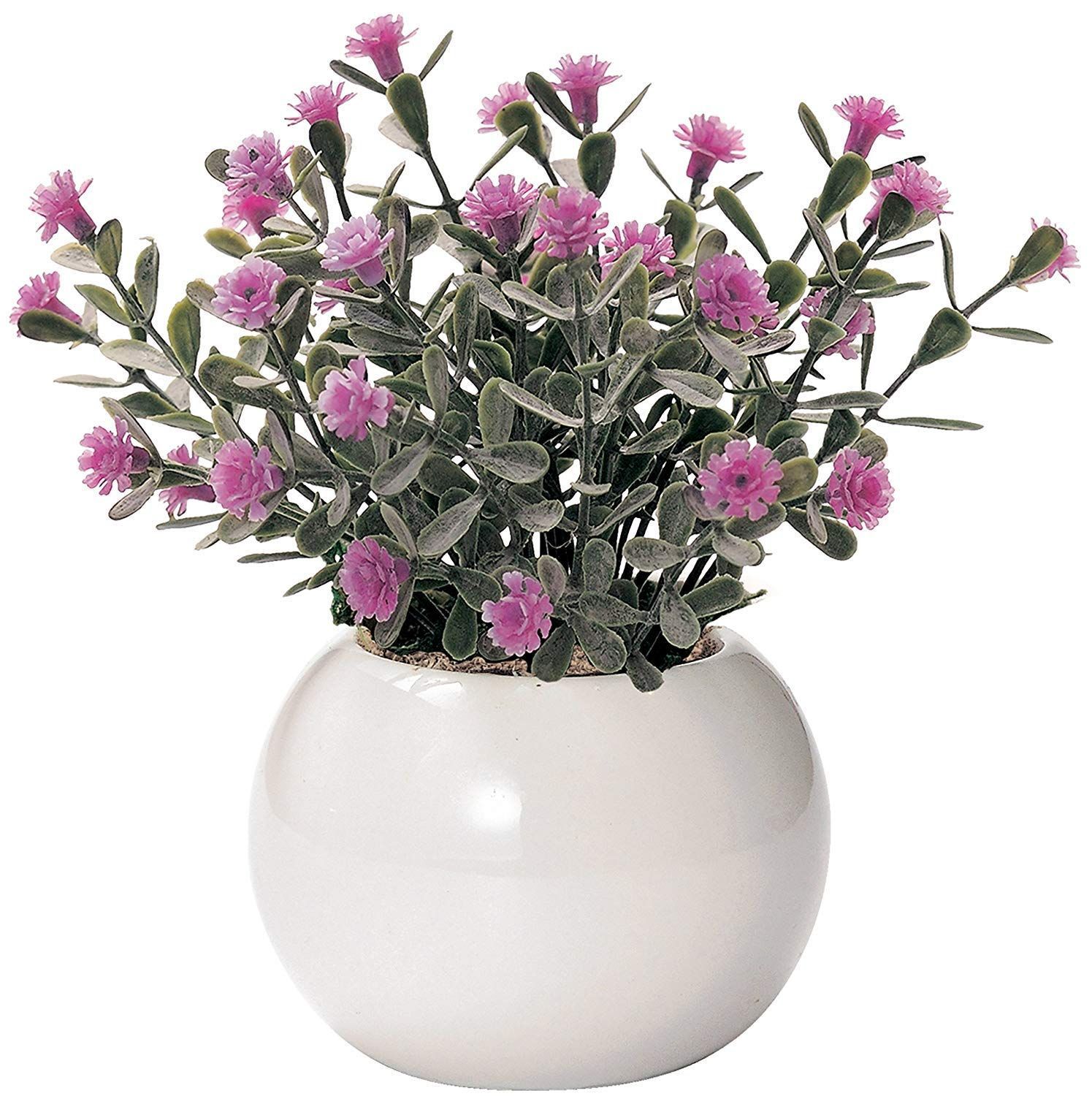 600 ml PA デイジー 造花 インテリアグリーン ラウンドポット ケーアイジャパン