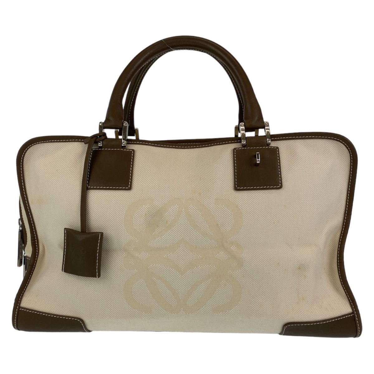 LOEWE ロエベ アマソナ ベージュ 薄茶色 シルバー金具