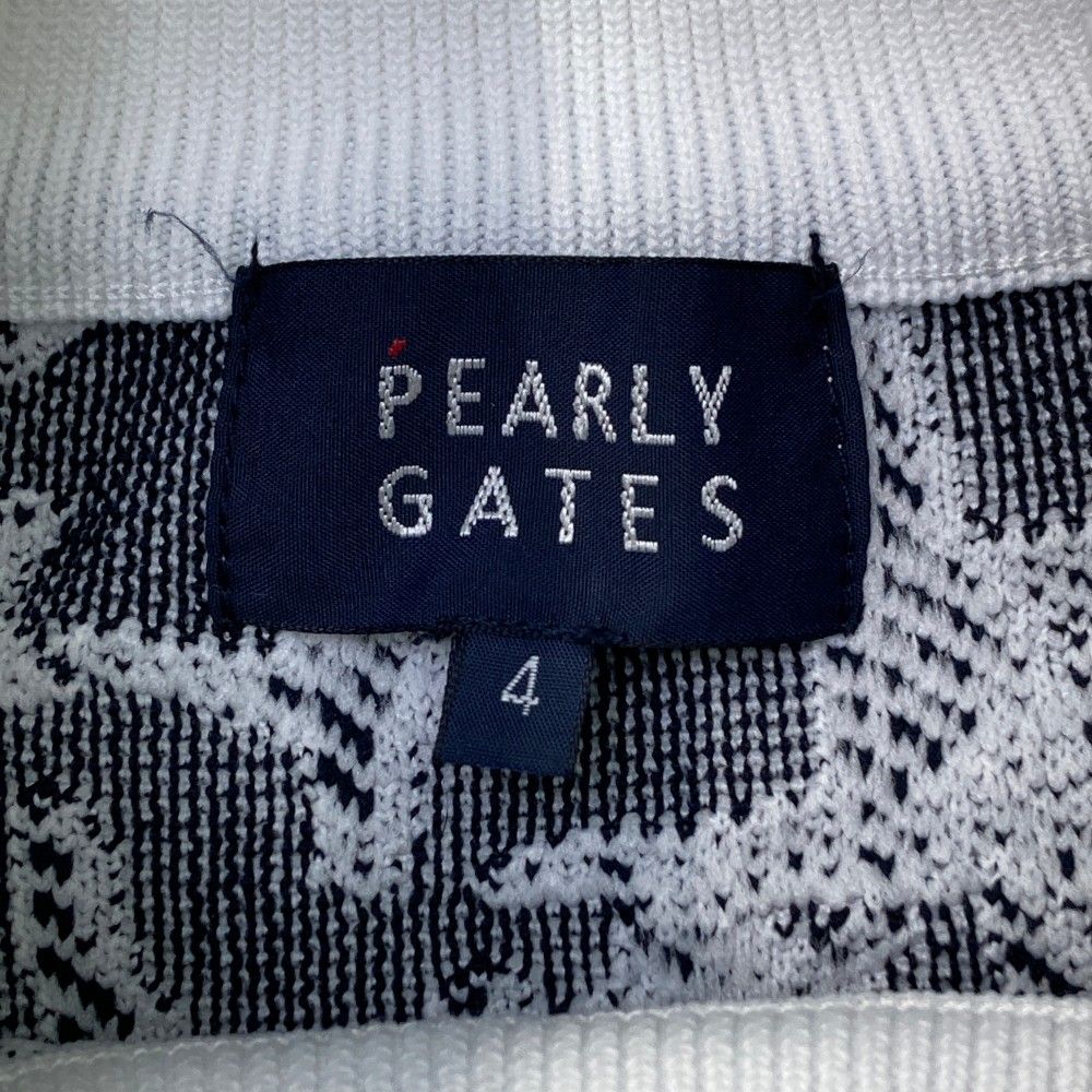 サイズ：4 PEARLY GATES パーリーゲイツ 2024年モデル 長袖ニットセーター ワッペン 総柄 ホワイト系 [240101407654] ゴルフウェア メンズ ストスト サイズ：4 PEARLY GATES パーリーゲイツ 2024年モデル 長袖
