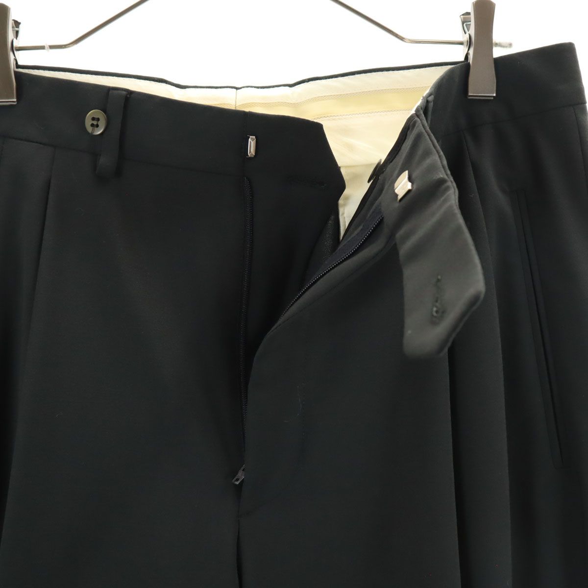 georgio armani ジョルジオアルマーニ　パンツ　50　ブラック アルマーニ/ジョルジオ/GIORGIO/ARMANI/48/スラックス/パンツ