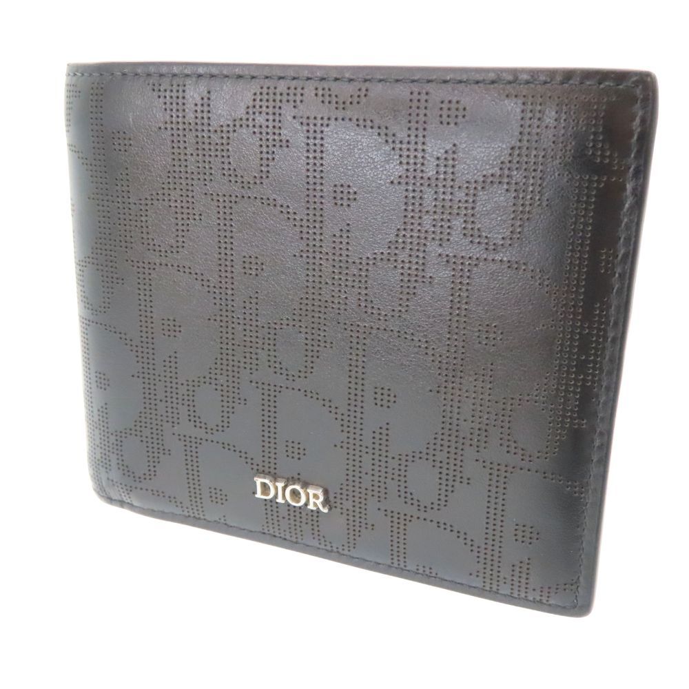 中古】Dior ディオール 2つ折り財布 ディオールオム ブラック 黒