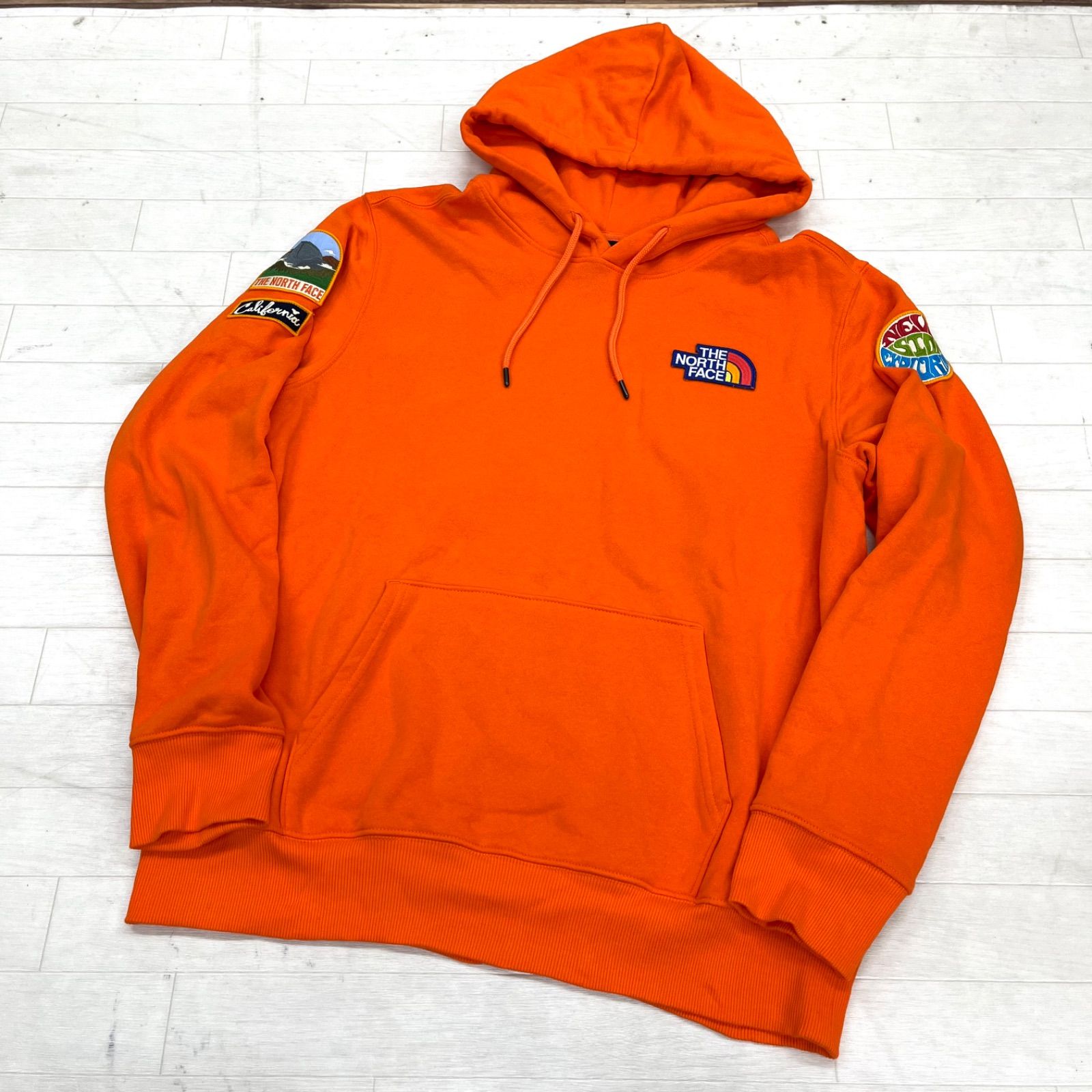 177◎ THE NORTH FACE パーカー 裏起毛 オレンジ メンズL - メルカリ