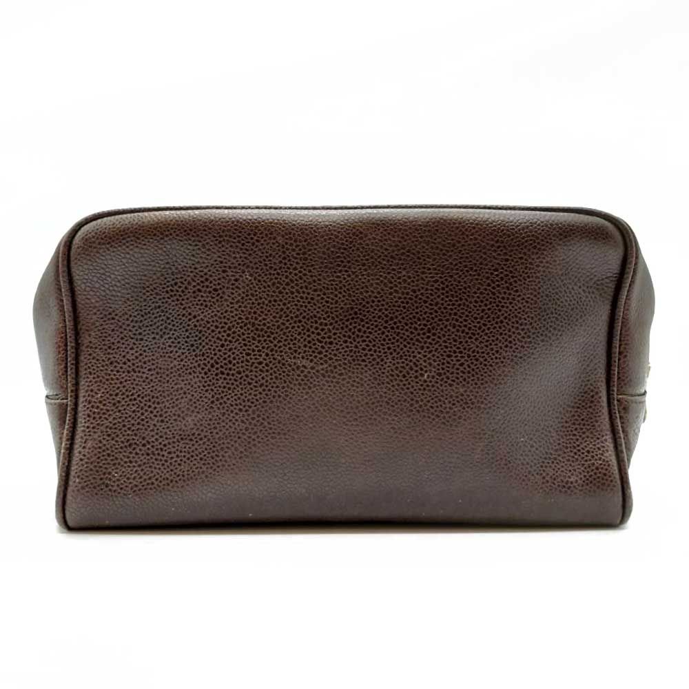 シャネル セカンドバッグ メイクポーチ ブラウン Bランク