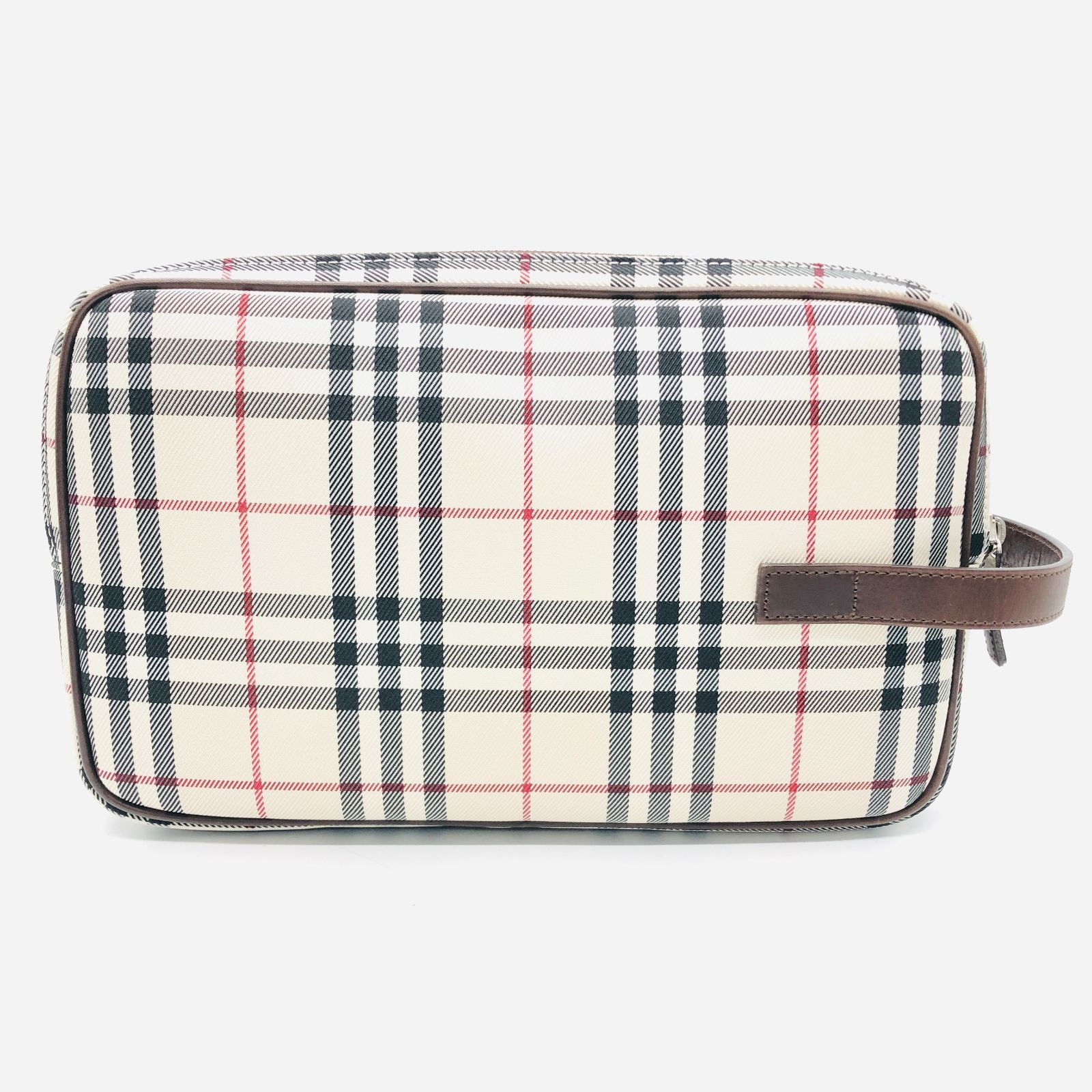 バーバリーセカンドバッククラッチバックダブルファスナーノバチェック