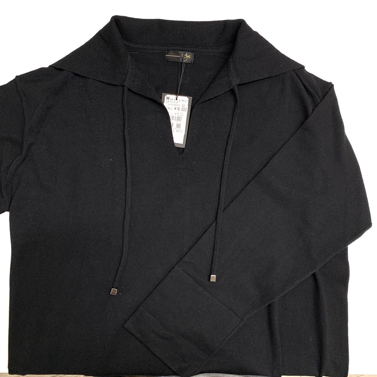 Aga】アーガ/ニットロングワンピースフーディ/9号/ブラック/未