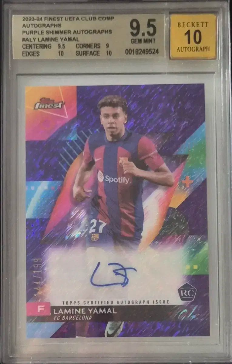 ラミン ヤマル 199 ルーキー オート bgs 9 5 ジェミント