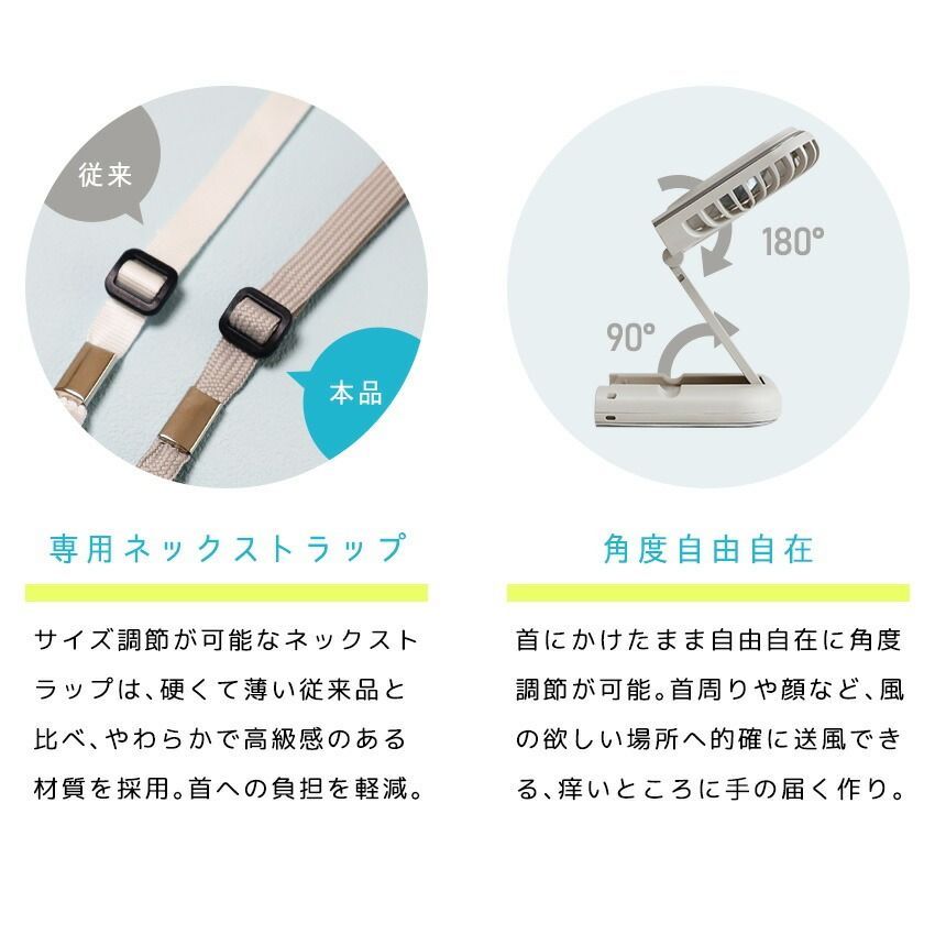 Lafuture【公式販売店】 最安値 カバー着脱可能！洗える ハンディファン 卓上扇風機 首掛け扇風機  静音 折りたたみ 軽量 小型扇風機 携帯扇風機 ネックファン Type-c モバイルバッテリー スマホスタンド 非常用 防災 避難 地震 停電