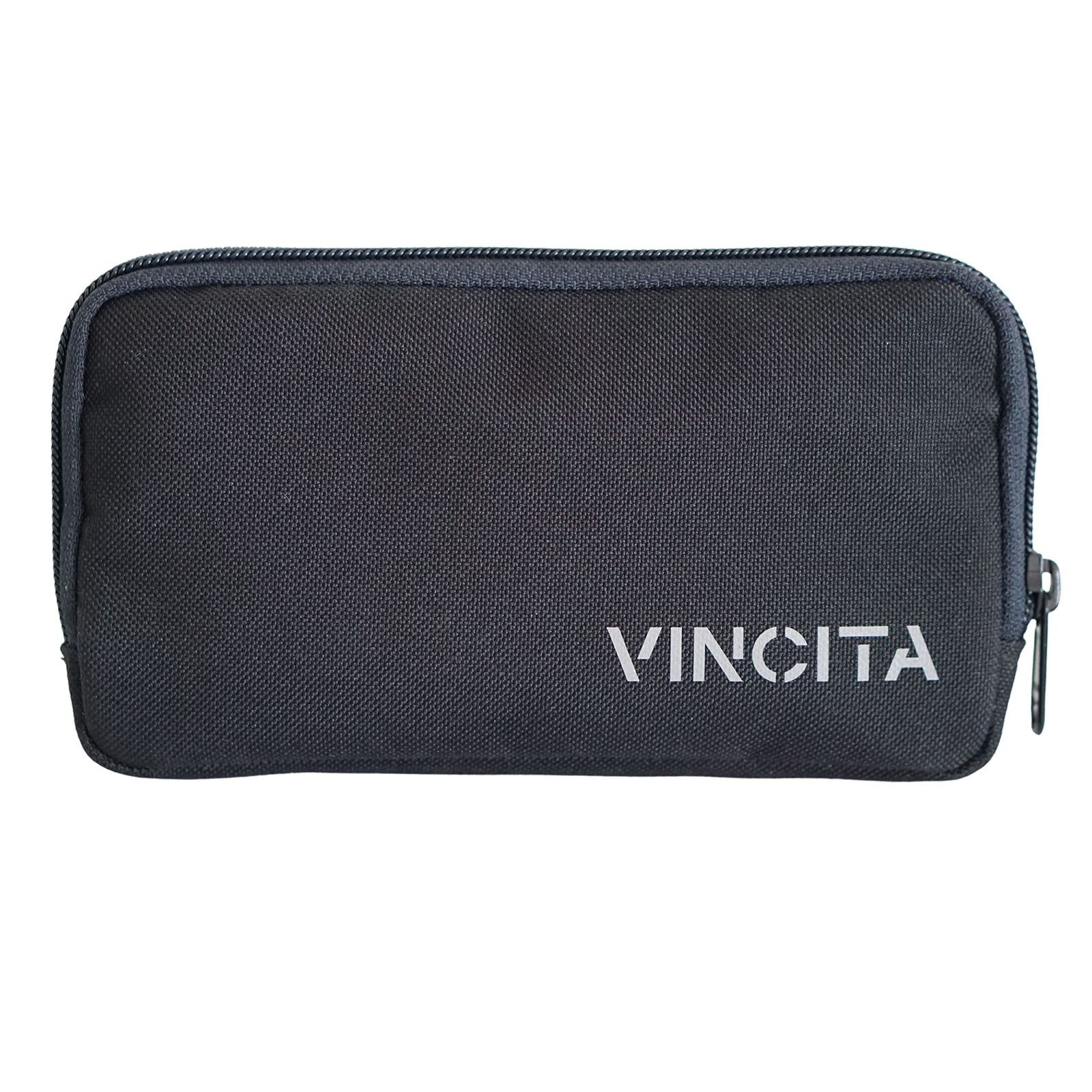 Vincita Essentialsケース ターポリン - 丈夫な撥水性生地で作られたサイクリングウォレット - 収納ポーチ - ロードバイクサイクリストにスペアチューブ 鍵 カード 電話を保管する ブラック 18 x 10 x 1.5 ce ブラック