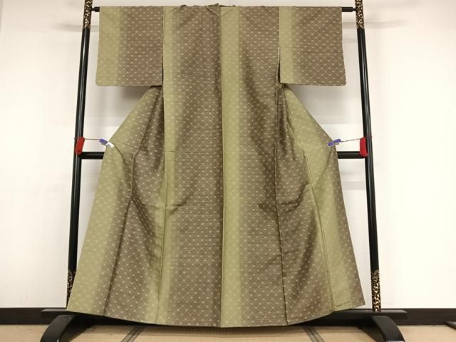 平和屋着物○花織 紬 縞 正絹 逸品 AAAY1544np