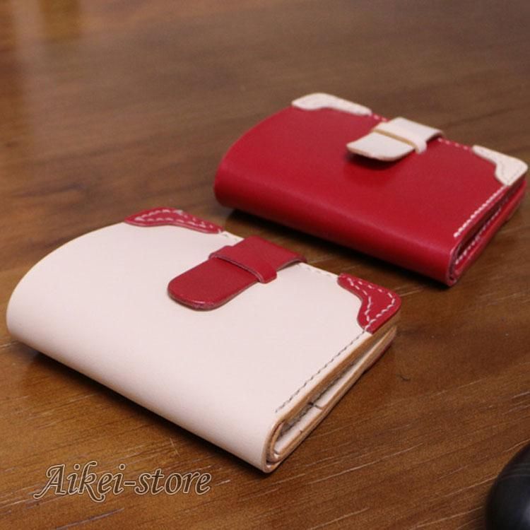 牛革 本革 二つ折り財布 レディース 財布 レザー サイフ ウォレット wallet 大収納 大容量 多機能 カード入れ コンパクト