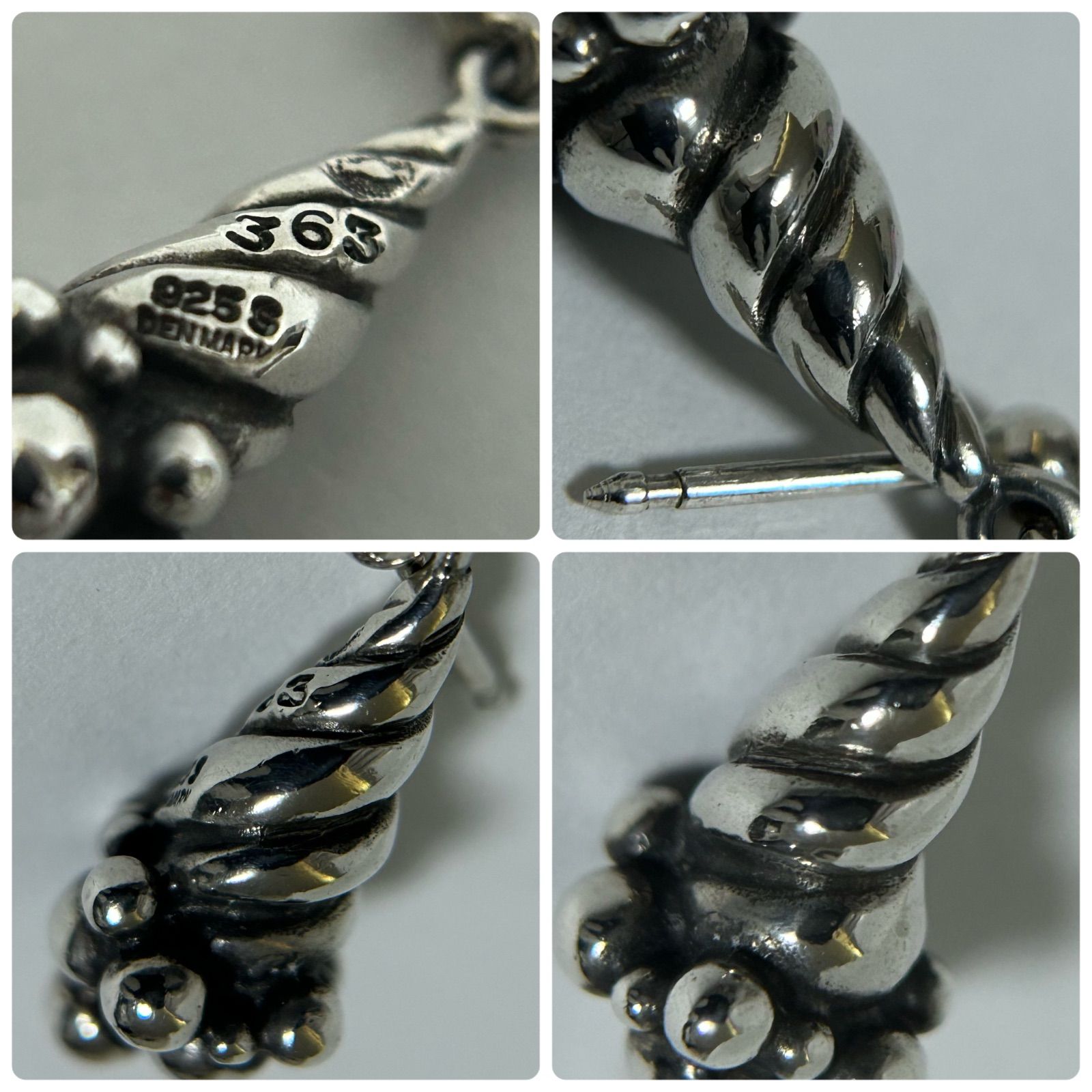 使用感大】ジョージジェンセン 363 ピアス うずまき貝 巻貝 AG925