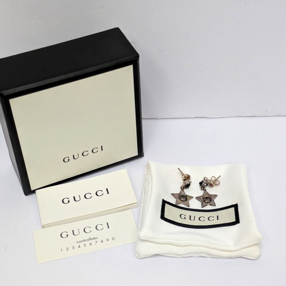 【新品未使用正規品】GUCCI グッチピアス Dz804695 グッチ ピアス スタースイングピアス キャットモチーフ