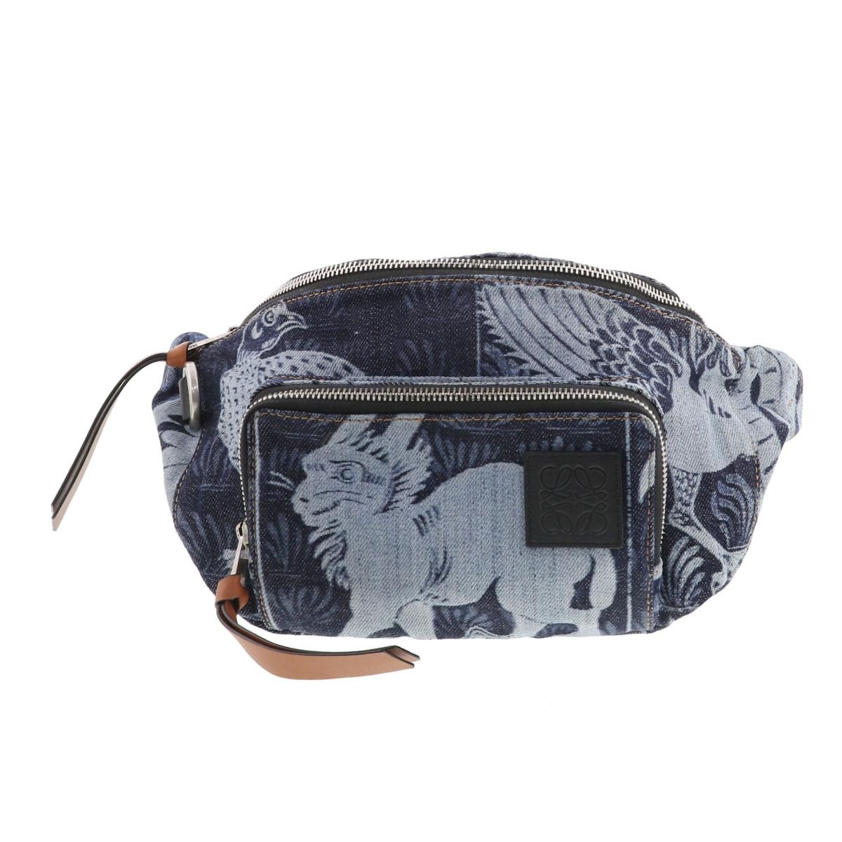 中古】 LOEWE （ロエベ） ｳｴｽﾄﾊﾞｯｸﾞ バッグ ハンドバッグ denim デニム
