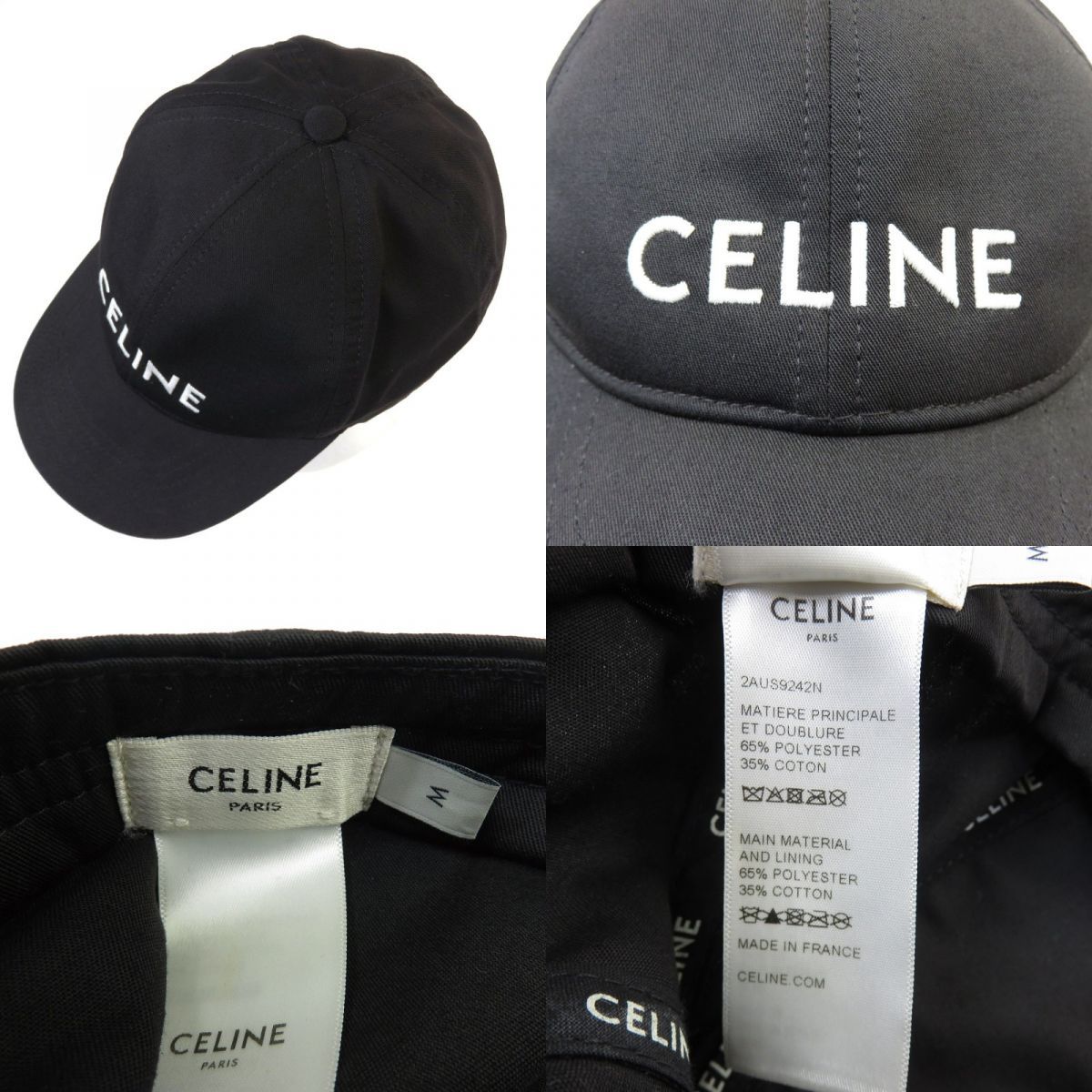 CELINE - CELINE ブラック ベースボールキャップの通販 by ばい
