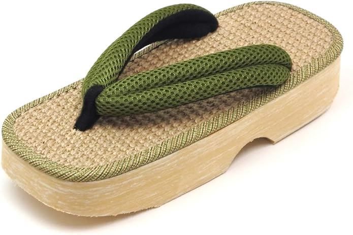 信貴 男性用 下雪駄 げせった ジュート天 8寸6分 メッシュ鼻緒 グリーン グリーン Free Size