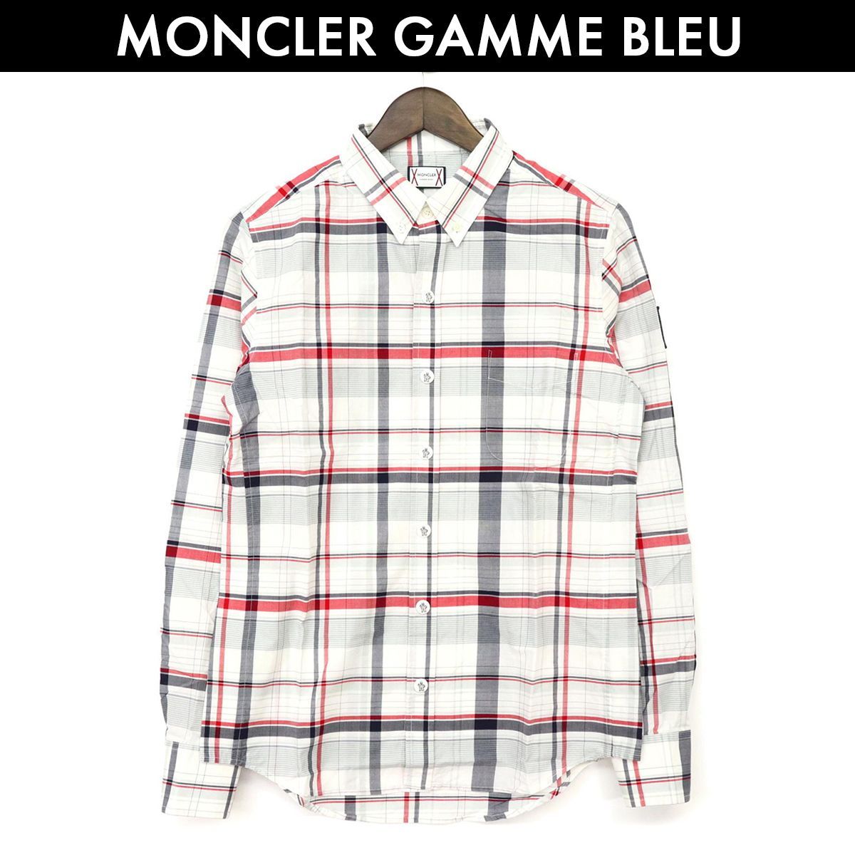 超美品】 ☆MONCLER GAMME BLEU☆長袖チェック柄シャツ・正規品 都内で