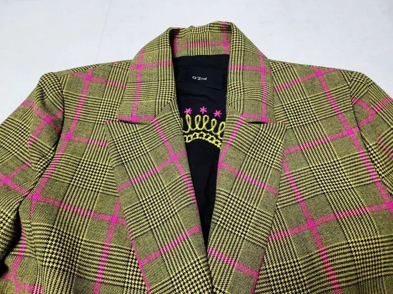 O 2nd オッズセカンド マスタード ピンク チェック柄ジャケット ポール 1200