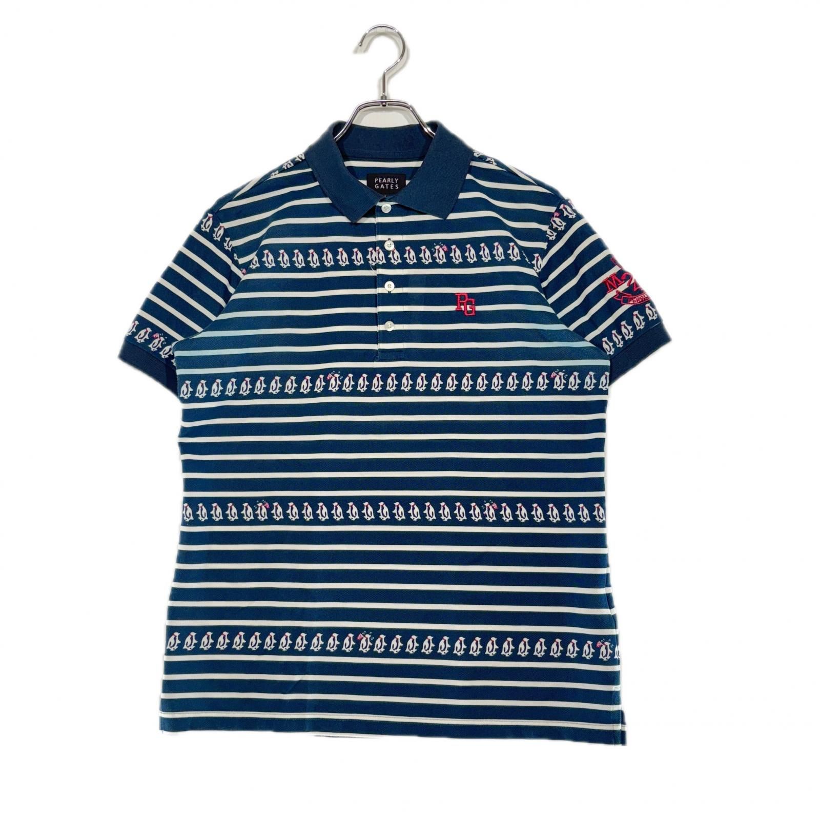 パーリーゲイツ Wフェース ポリメッシュ ポロシャツ（ネイビー／5） 中古 メンズ パーリーゲイツ PEARLY GATES 半袖ポロシャツ 5(L