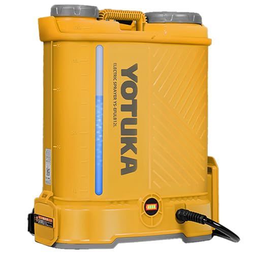 HAIGE ハイガー 電動噴霧器 背負い式 12L バッテリー式 ノズル6種付 かき混ぜ機能付き YS-EFULB12L イエロー