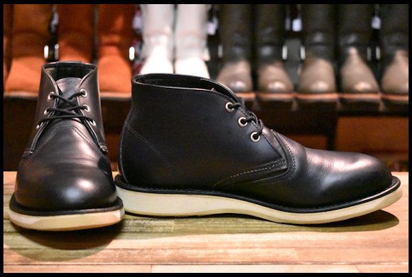 8.5D 美品 10年】レッドウィング 3148 チャッカ 黒 ブラッククローム 