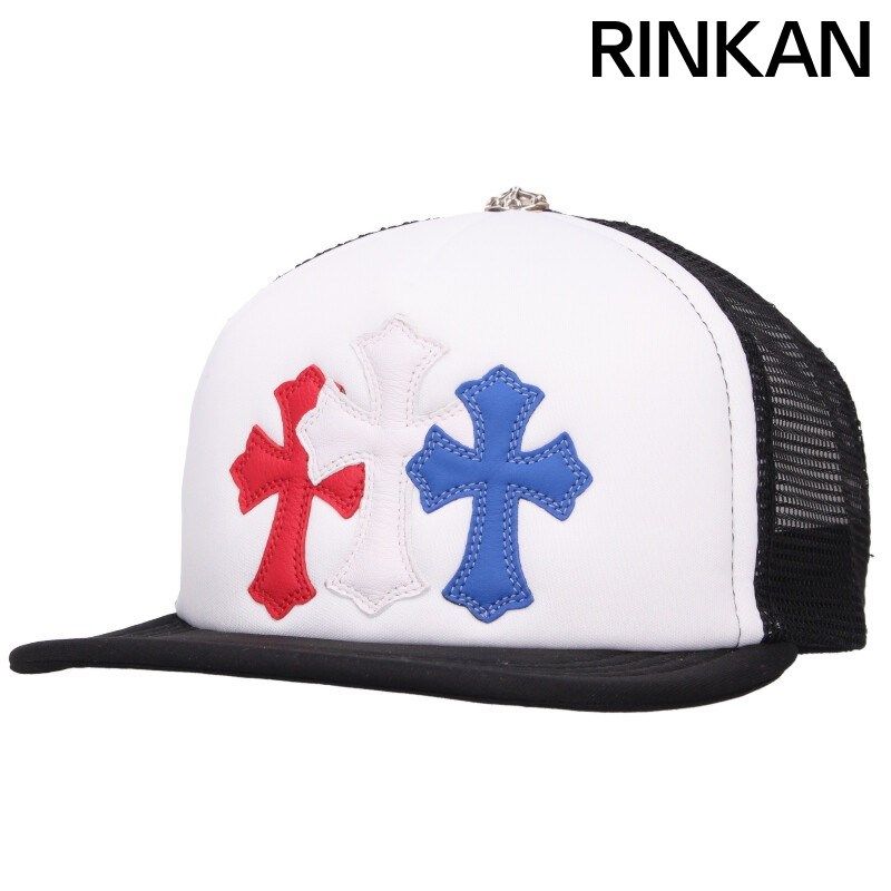 クロムハーツ TRUCKER CAP 3セメタリーレザーパッチメッシュキャップ帽子 メンズ ONE SIZE