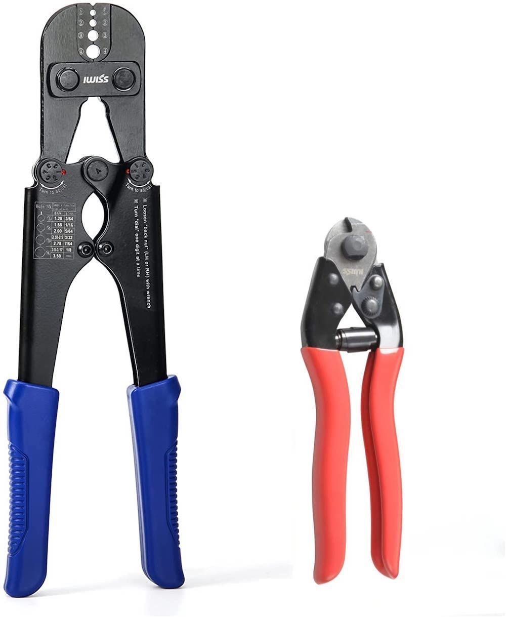 アイウィス IWISS オーバルスリーブ ワイヤーロープ ワイヤーロープカッター アルミスリーブ かしめ機 φ1.58mm-φ3.5mm圧着 IWS-1608M IWS-102