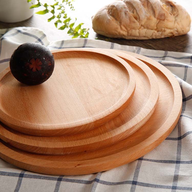 新品 八角 アカシア 木製トレイ 無垢材 4枚 お盆 カフェトレー ランチ