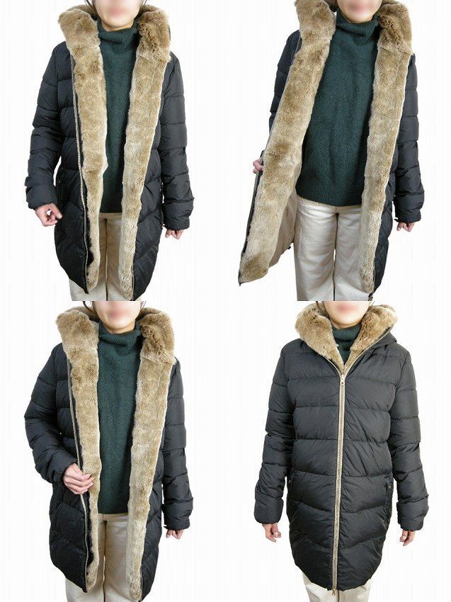 サイズ50 (女性2XL-3XL相当)□新品□デュベティカ DUVETICA ファー付き 
