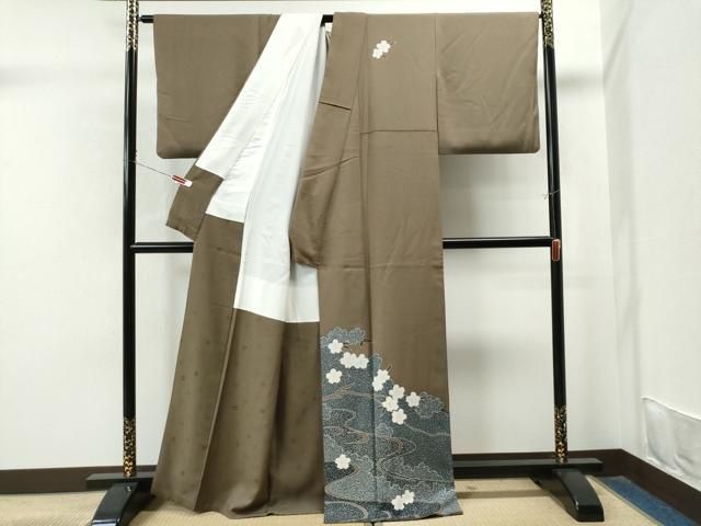 平和屋着物●染色の魔術師　染乃座・大久保玄才　そめのざ玄才　訪問着　舞桜文　正絹　逸品　CAAS7398yc 平和屋着物○染色の魔術師 染乃座・大久保玄才 そめのざ玄才 訪問着 舞