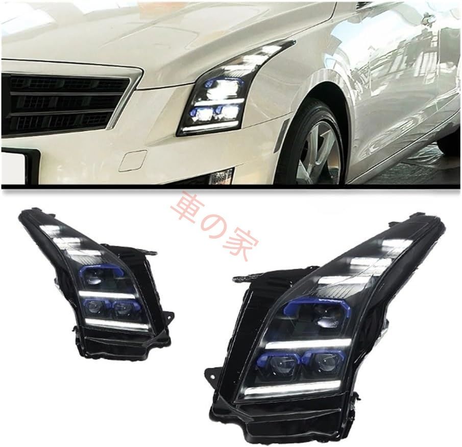 キャデラック ATS ATS-L 2014-2018 ヘッドライト DRL ターンシグナル ハイビーム エンジェルアイ プロジェクター 自動車ヘッドライト交換用 ヘッドランプ照明アセンブリ