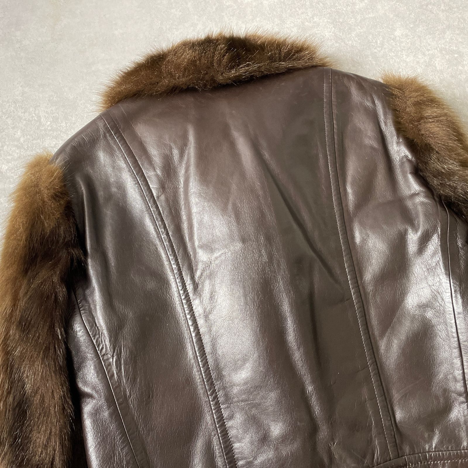 GIVENCHY フランス製 archive vintage レザージャケット ファー切替 