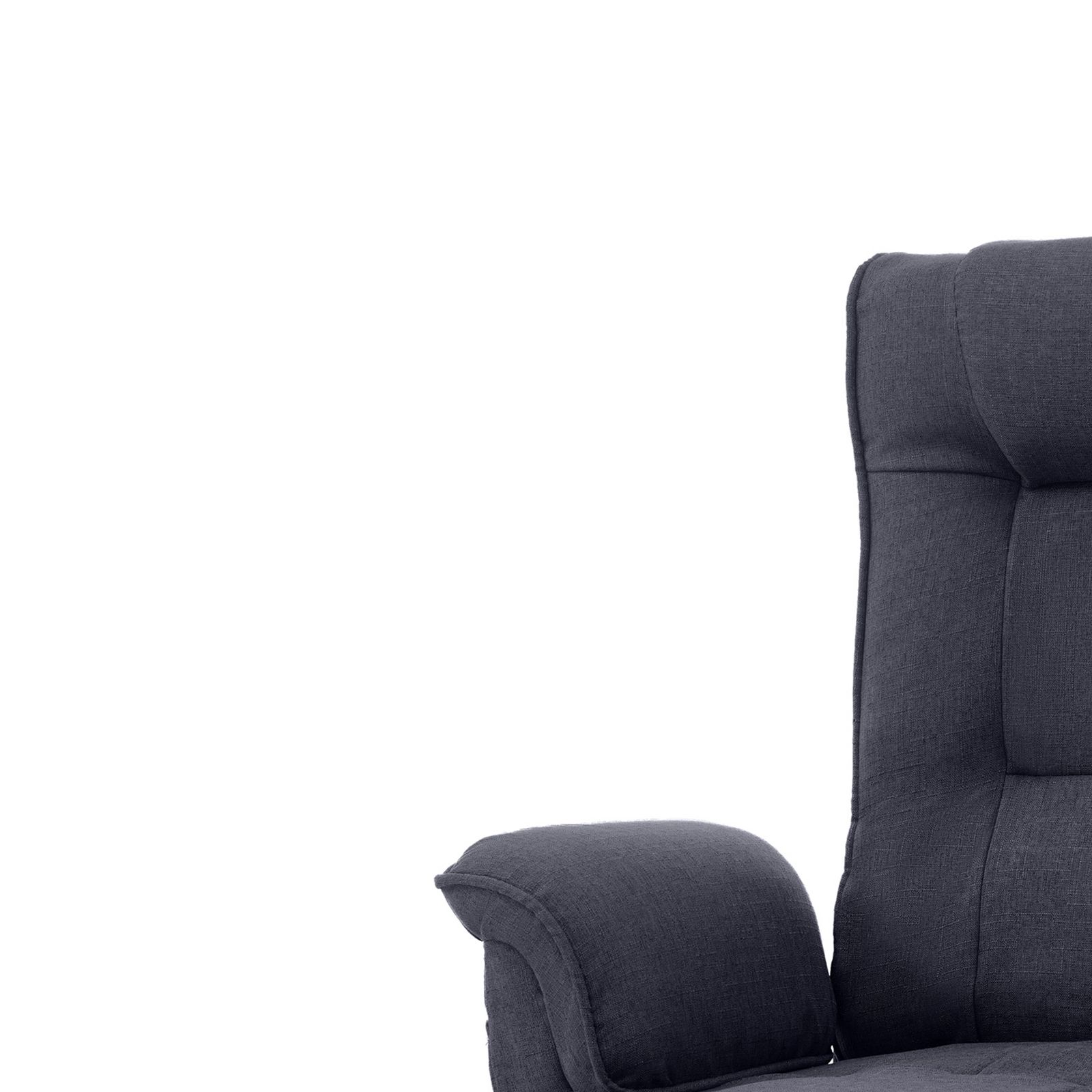 座椅子 ハイバック リクライニングチェア 回転式 折りたたみ ブルー