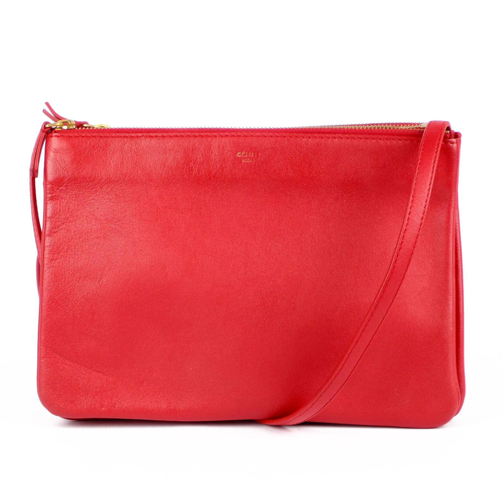 【美品】セリーヌ　フィービー期　トリオ　ラージ　レッド　ショルダーバッグ CELINE（セリーヌ） フィービー期 トリオラージ ショルダーバッグ