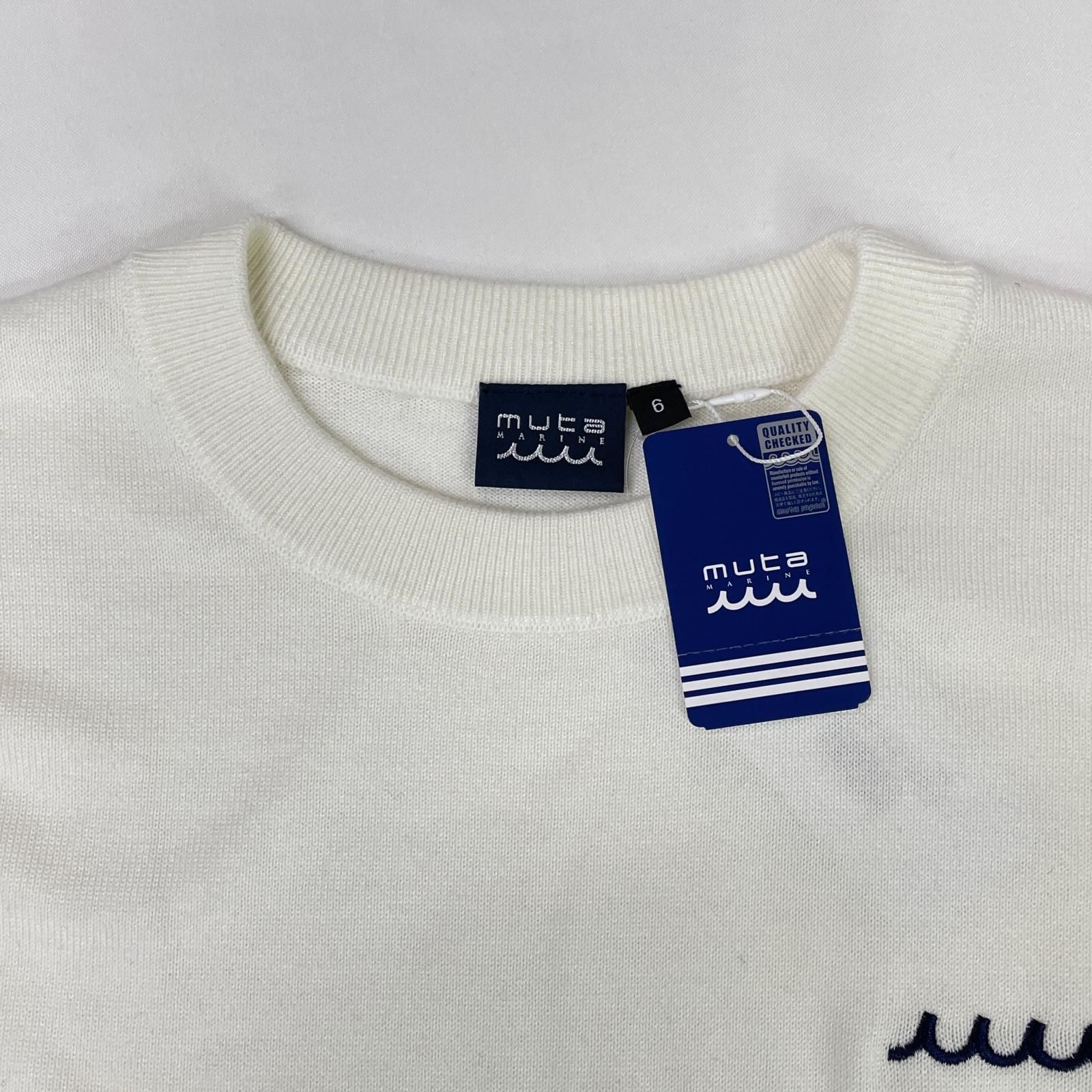 メンズ ムータマリン muta MARINE セーター 6 L 白 ホワイト クルーネック アーガイル LLC-HASEGAWATOSO_COM