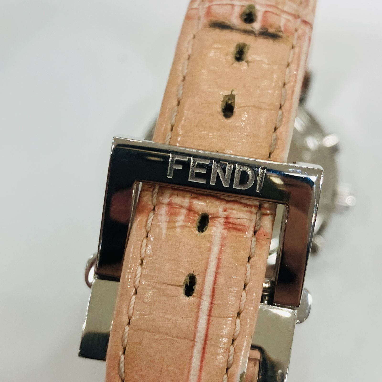 A【不動】FENDI フェンディ オロロギ ズッカ クロノグラフ ピンク 