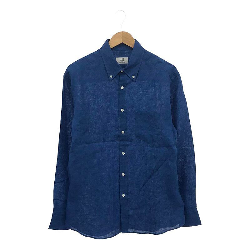 【美品】  Dunhill / ダンヒル | リネン ボタンダウンシャツ | L | ブルー | メンズ