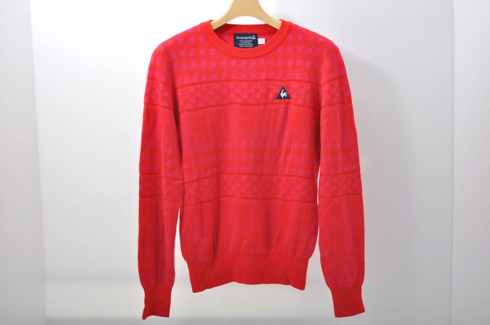中古 レディース ルコックスポルティフ le coq sportif セーター M レッド×ピンク ニット チェック/千鳥柄
