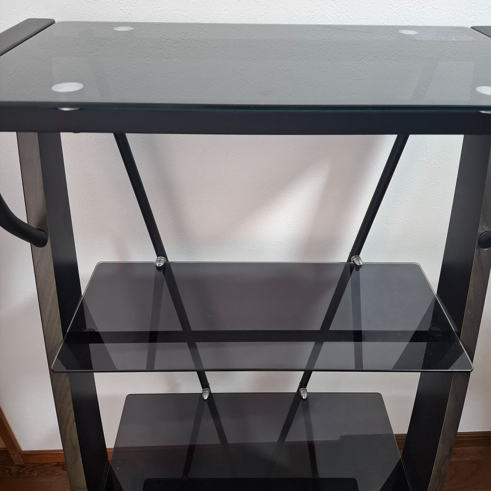 高級♦️コレクションラック 飾り棚♦️スモークブラックガラス×ダークブラウン♦️送料込 高級コレクションラック 飾り棚☆スモークブラックガラス×ダーク