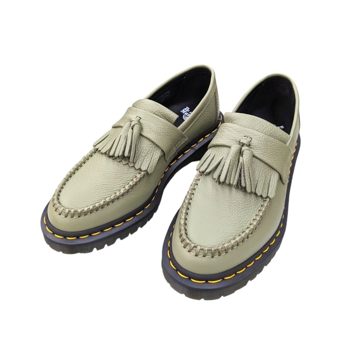 極美品 Dr.Martens ドクターマーチン ADRIAN エイドリアン ローファー UK6 25cm 緑カーキ系