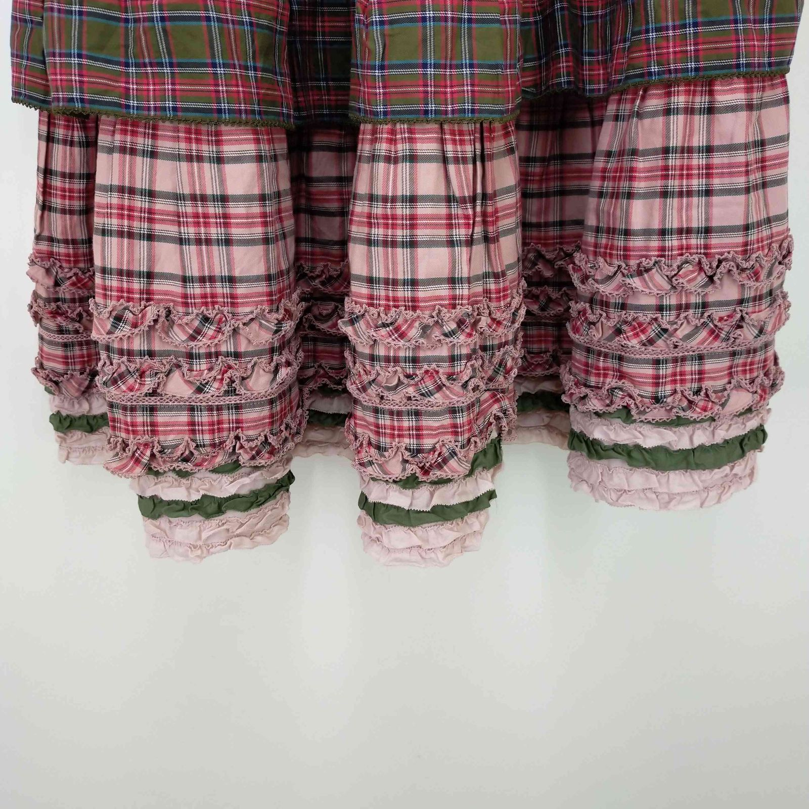 ピンクハウス オリジナルタータンチェックスカート フリル スカート