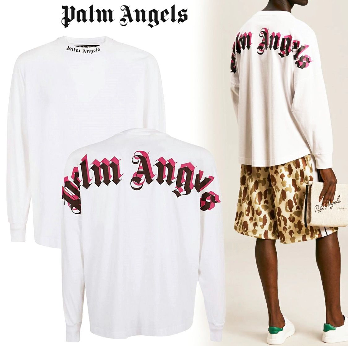 PALM ANGELS パームエンジェルス バックロゴ ホワイト ロンT S