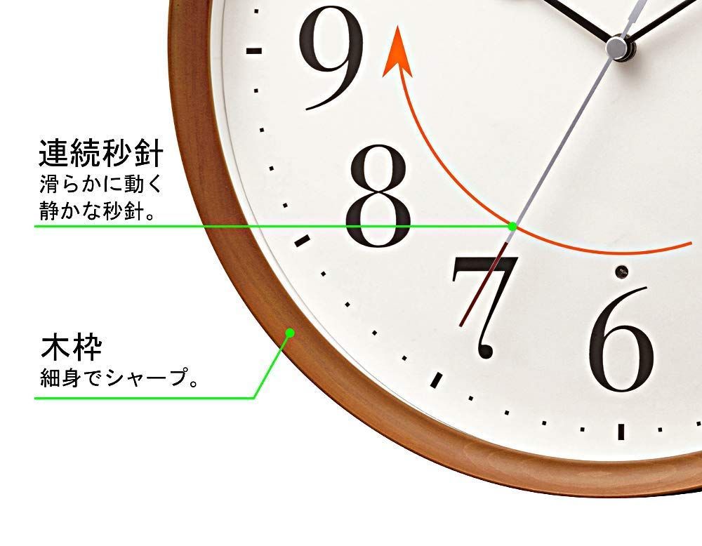 リズム(RHYTHM) シチズン 掛け時計 電波時計 アナログ 連続秒針 小さい