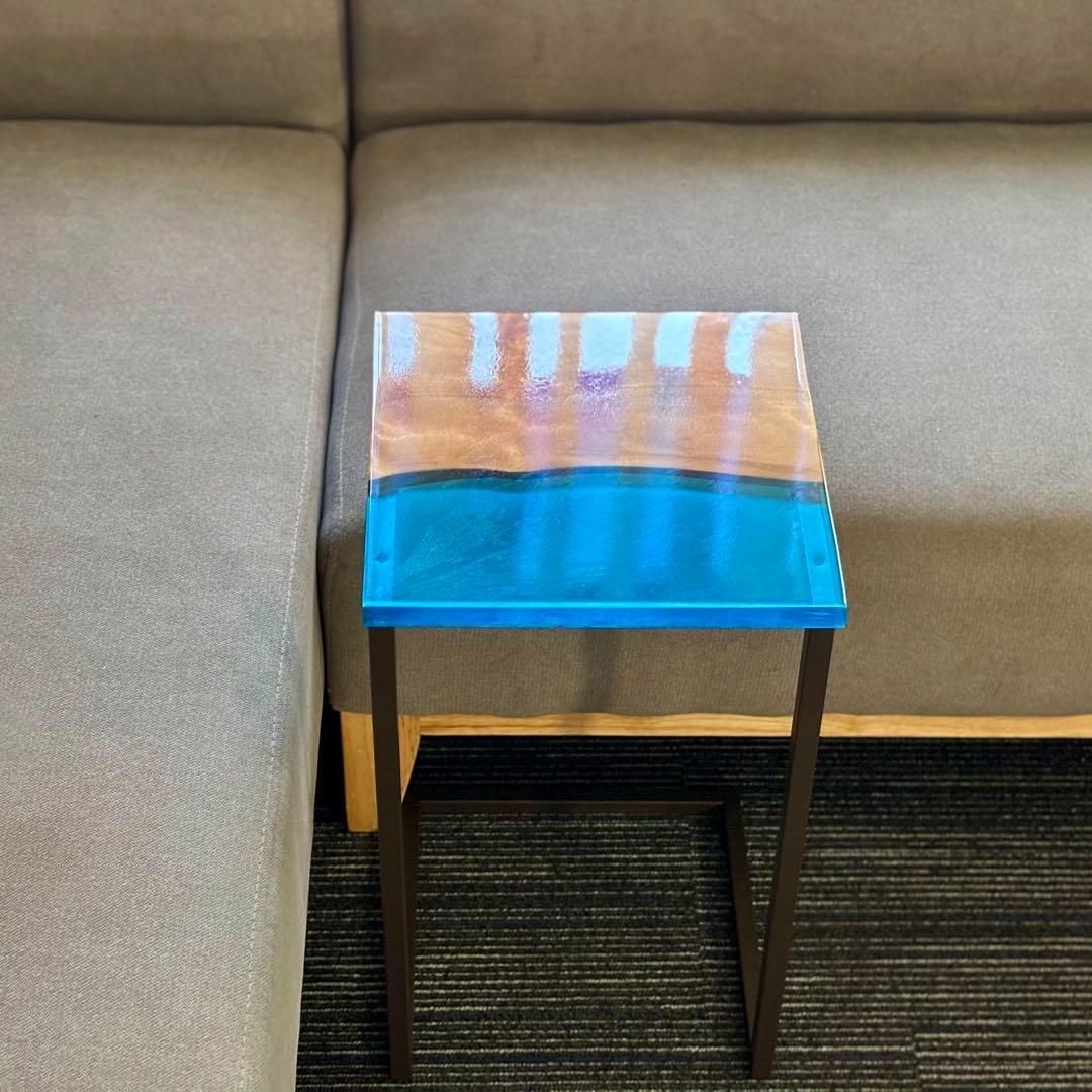 サイドテーブル レジン アイアン 木製 コの字 おしゃれ ミニ 一枚板 北欧