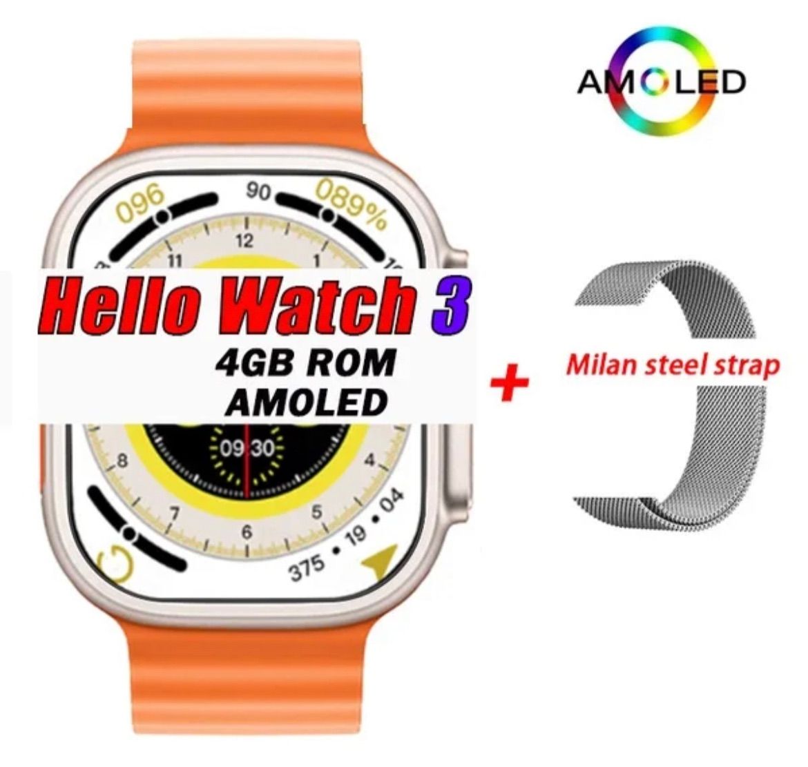 Hello Watch 3 AMOLED 最新スマートウォッチ - 時計