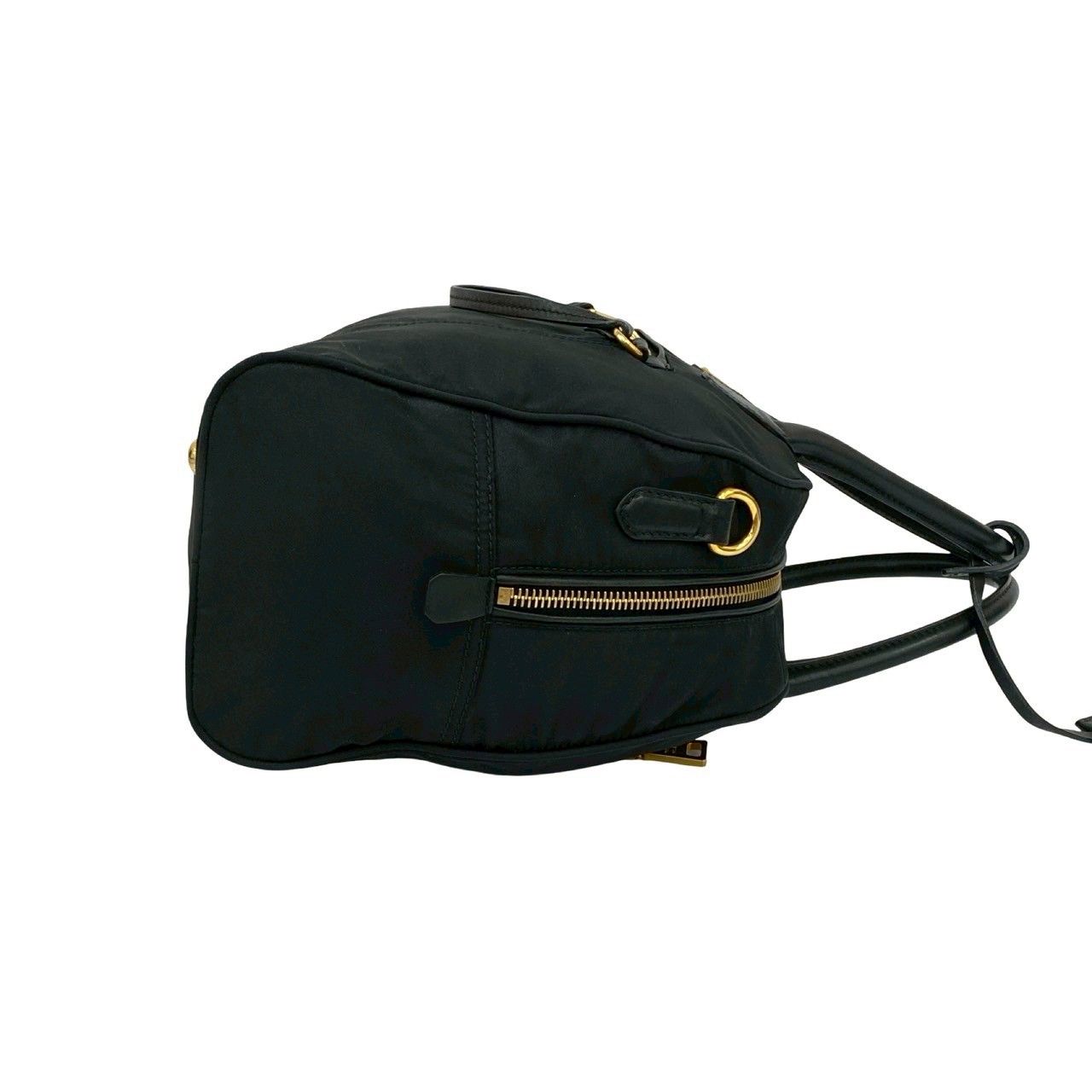 希少 極美品 プラダ 2way ボストンバッグ 三角ロゴ 鍵付 ウール 本革 黒 極 美品 鍵付き PRADA プラダ 三角ロゴ 金具 ウール レザー 本革