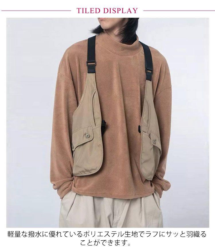フィッシングベスト ジレ おしゃれ アウター 多機能 便利