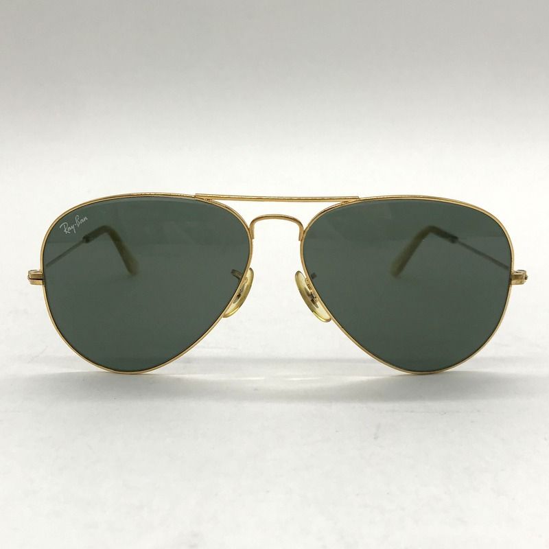 RayBan サングラス AVIATOR アビエーター B&L製 ティアドロップ アイウェア 眼鏡 メガネ 58□14 ゴールド レイバン 服飾小物 B10828◆