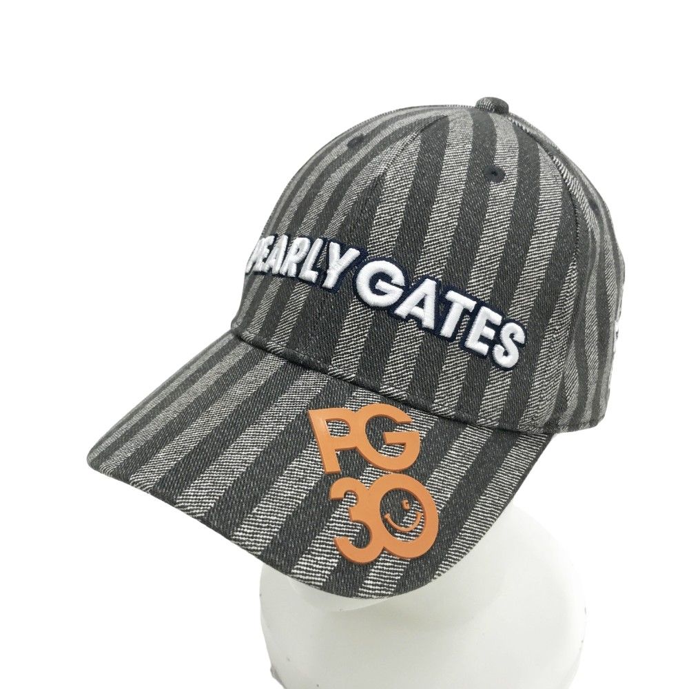PEARLY GATES パーリーゲイツ 30周年 キャップ ストライプ柄 グレー系