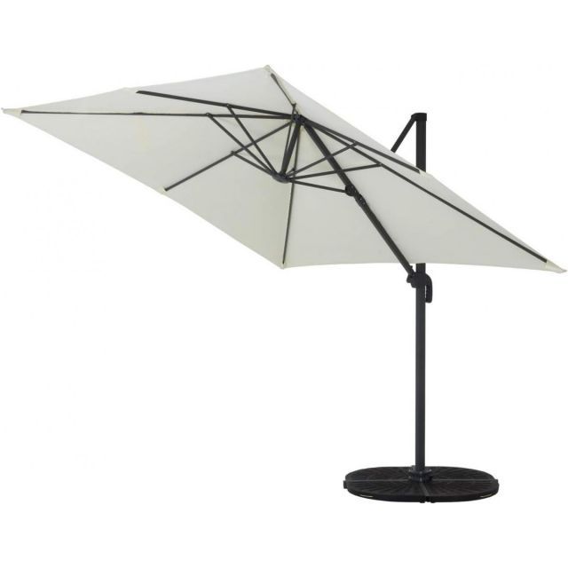 不二貿易 ハンギングパラソル 90段調整 アイボリー ガーデン パラソル パラソルのみ 幅244×奥行306cm 38163