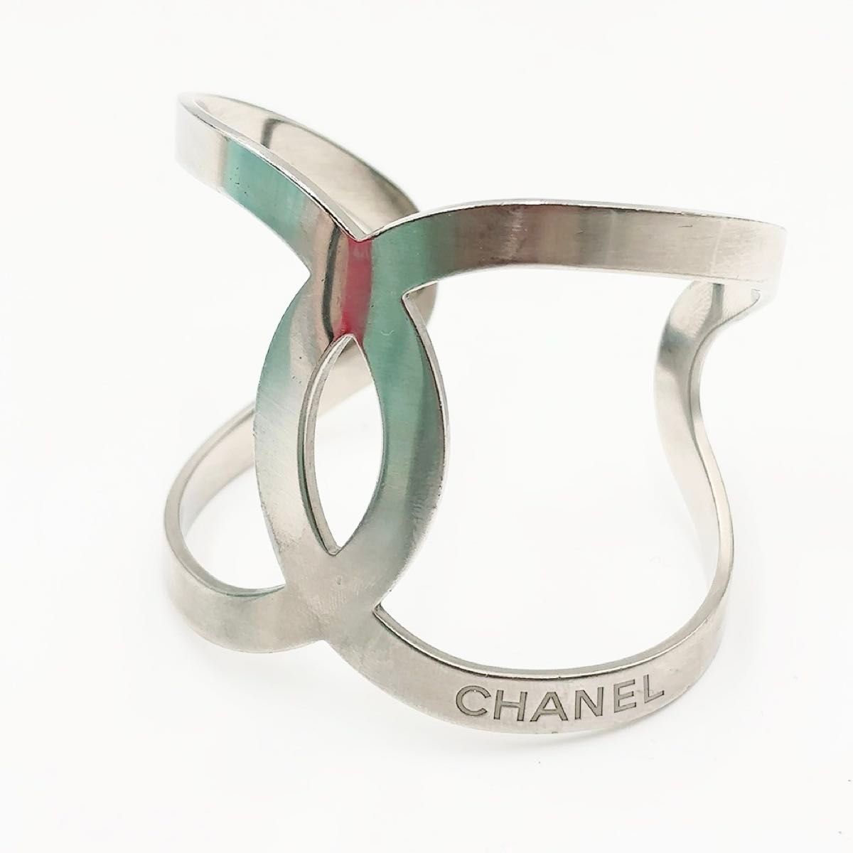 シャネル B17V ココマーク オープン バングル ブレスレット アクセサリー シルバー CHANEL